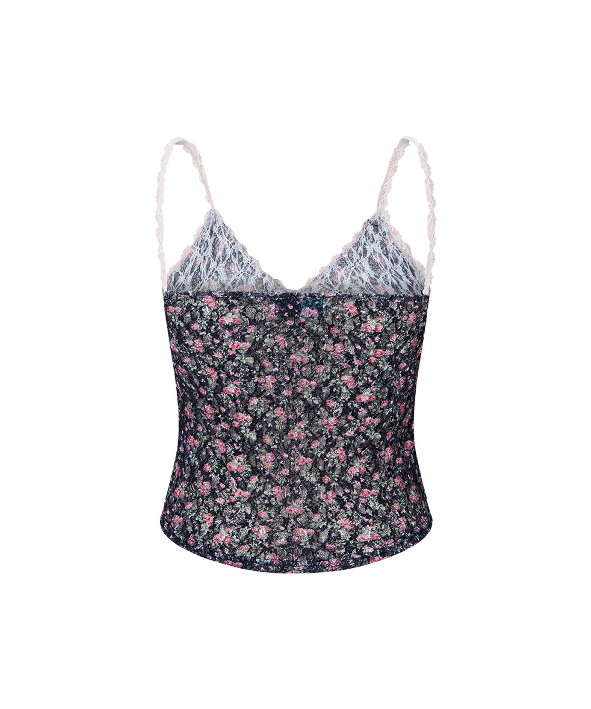 플리즈노팔로우(PLEASENOFOLLOW) Maisie Lace Sleeveless Top (Black)