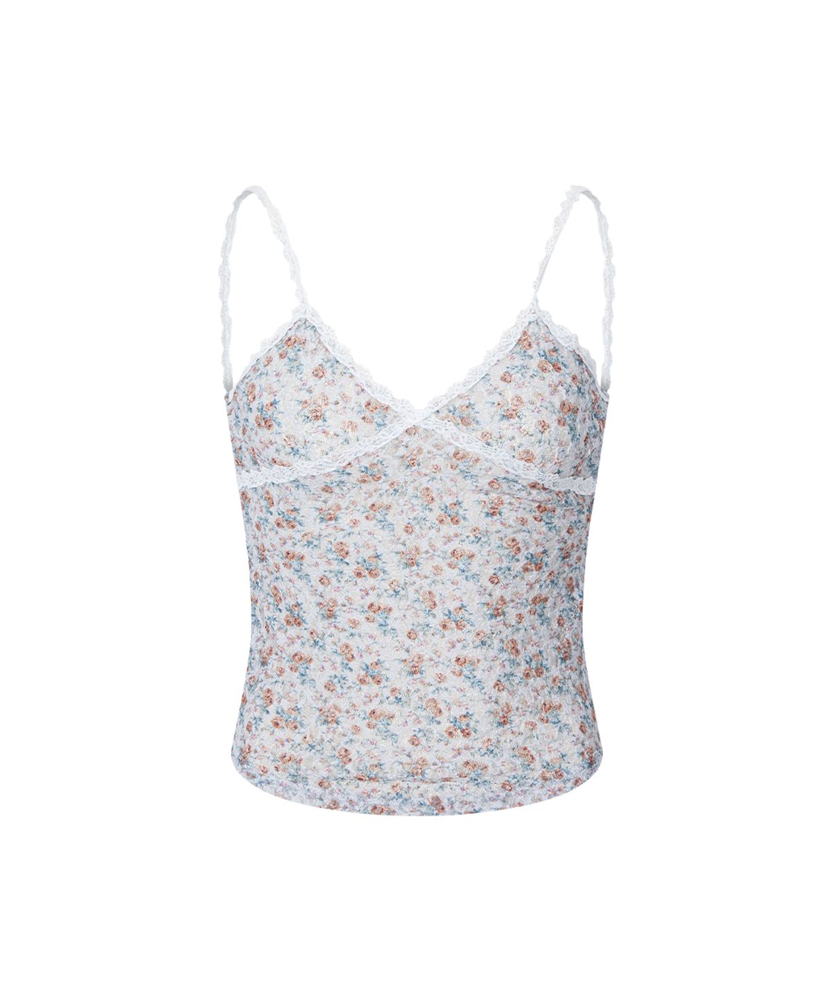플리즈노팔로우(PLEASENOFOLLOW) Maisie Lace Sleeveless Top (Fog)