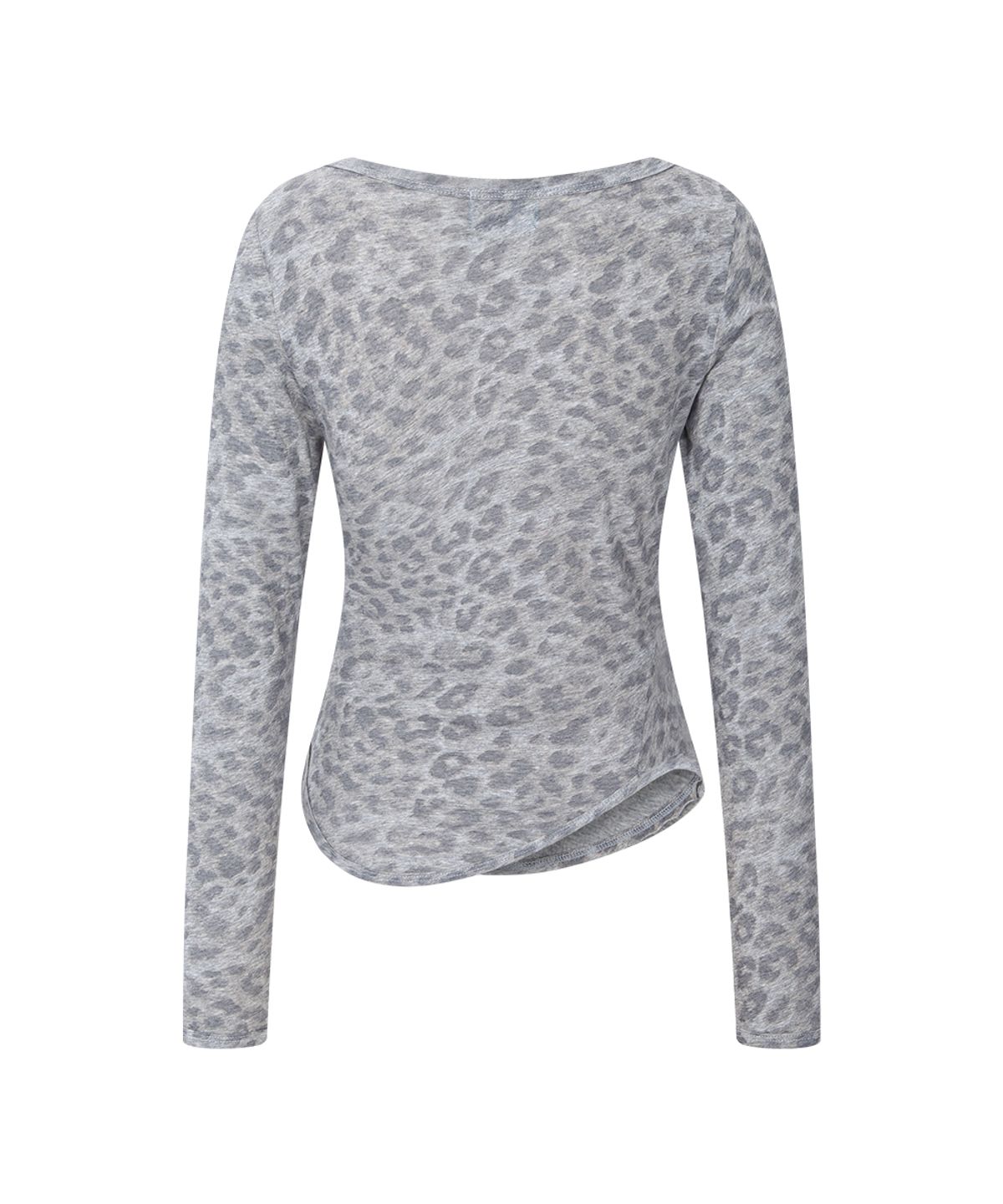 플리즈노팔로우(PLEASENOFOLLOW) Sabine Leopard Long Sleeve Top (Melange Grey)