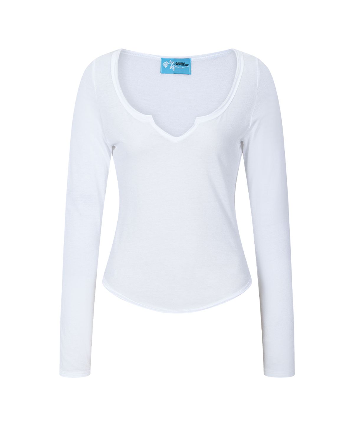 플리즈노팔로우(PLEASENOFOLLOW) Sabine Basic Long Sleeve Top (White)