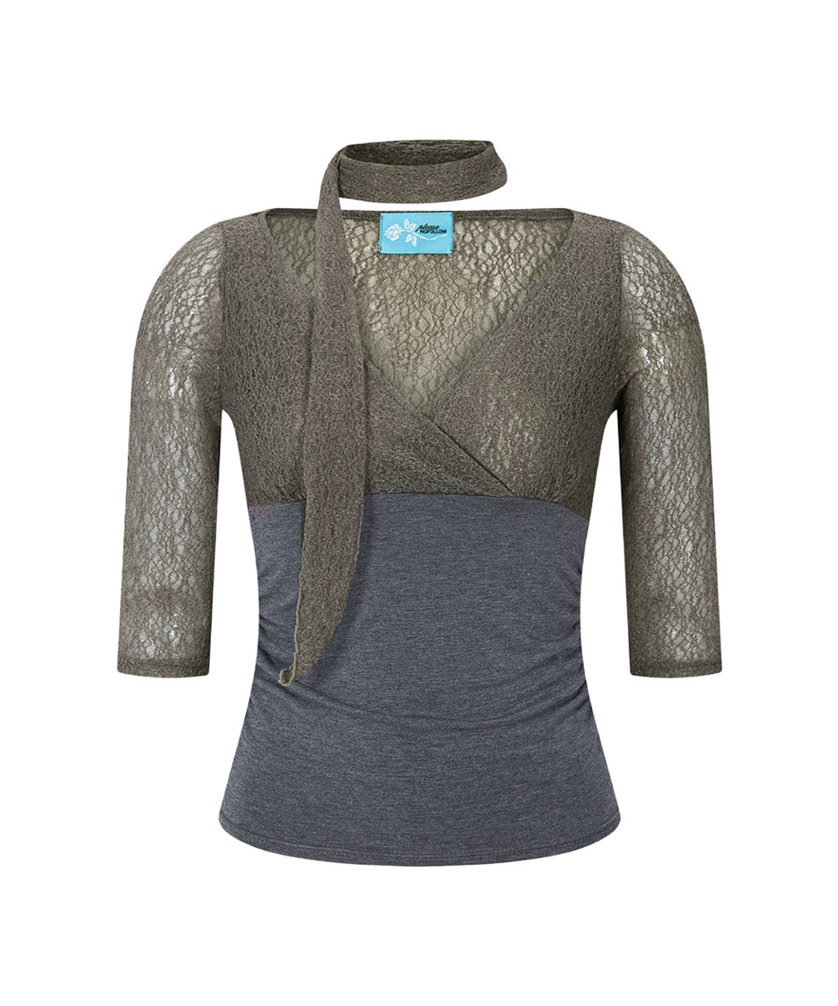 플리즈노팔로우(PLEASENOFOLLOW) Heidi Shirring Long Sleeve Top (Khaki)