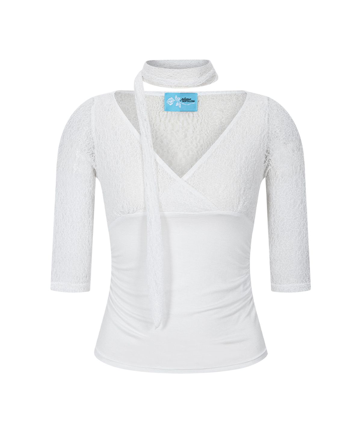 플리즈노팔로우(PLEASENOFOLLOW) Heidi Shirring Long Sleeve Top (Ivory)
