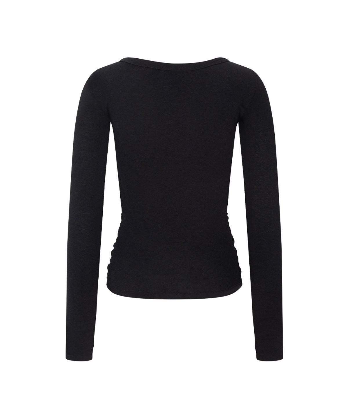 플리즈노팔로우(PLEASENOFOLLOW) Rowena Shirring Long Sleeve Top (Black)