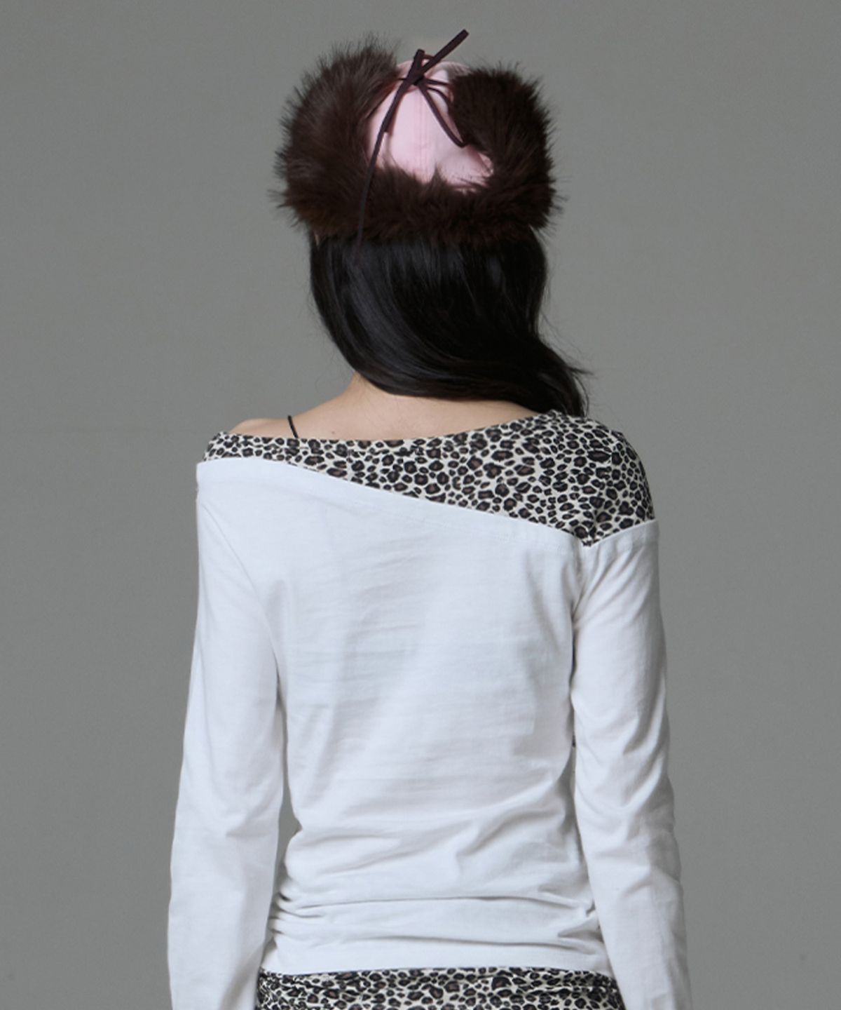 길라아카이브(GILAARCHIVE) TWO TONE FUR LETTERING LOGO CAP_PINK