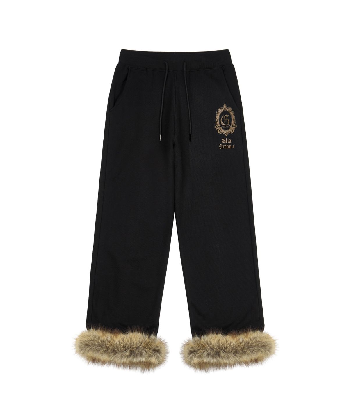 길라아카이브(GILAARCHIVE) FUR SYMBOL LOGO SWEAT PANTS_BLACK