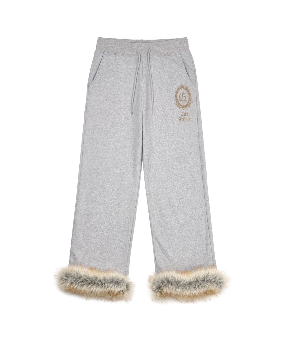 길라아카이브(GILAARCHIVE) FUR SYMBOL LOGO SWEAT PANTS_GREY