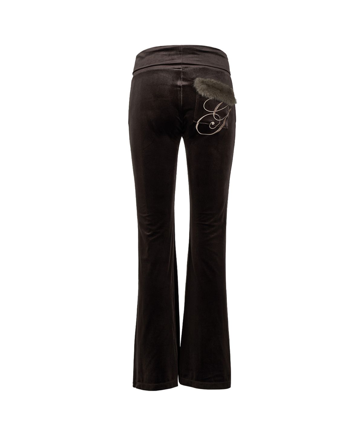 길라아카이브(GILAARCHIVE) VELOUR FUR POCKET SWEAT PANTS_BROWN