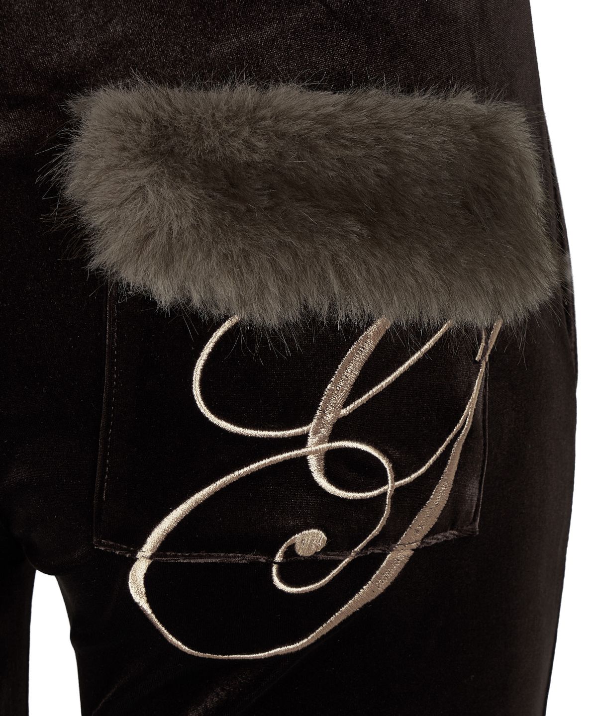 길라아카이브(GILAARCHIVE) VELOUR FUR POCKET SWEAT PANTS_BROWN