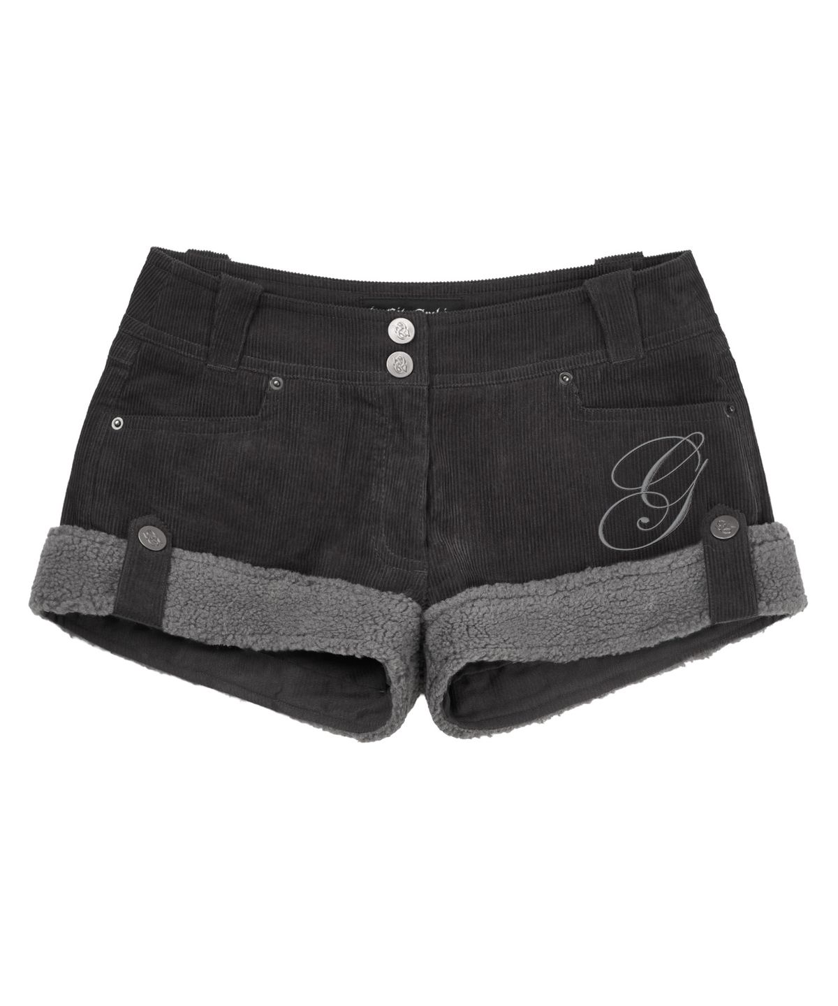 길라아카이브(GILAARCHIVE) FLEECE CORDUROY SHORTS_CHARCOAL