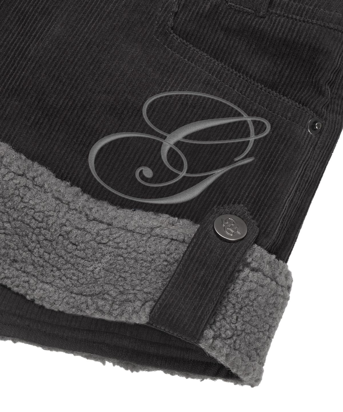 길라아카이브(GILAARCHIVE) FLEECE CORDUROY SHORTS_CHARCOAL