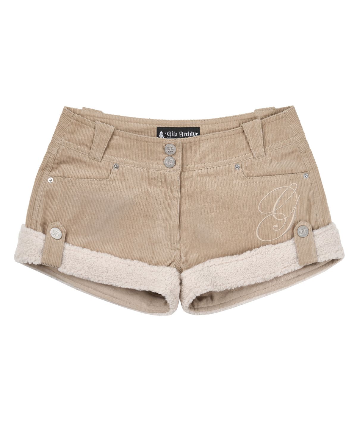 길라아카이브(GILAARCHIVE) FLEECE CORDUROY SHORTS_BEIGE