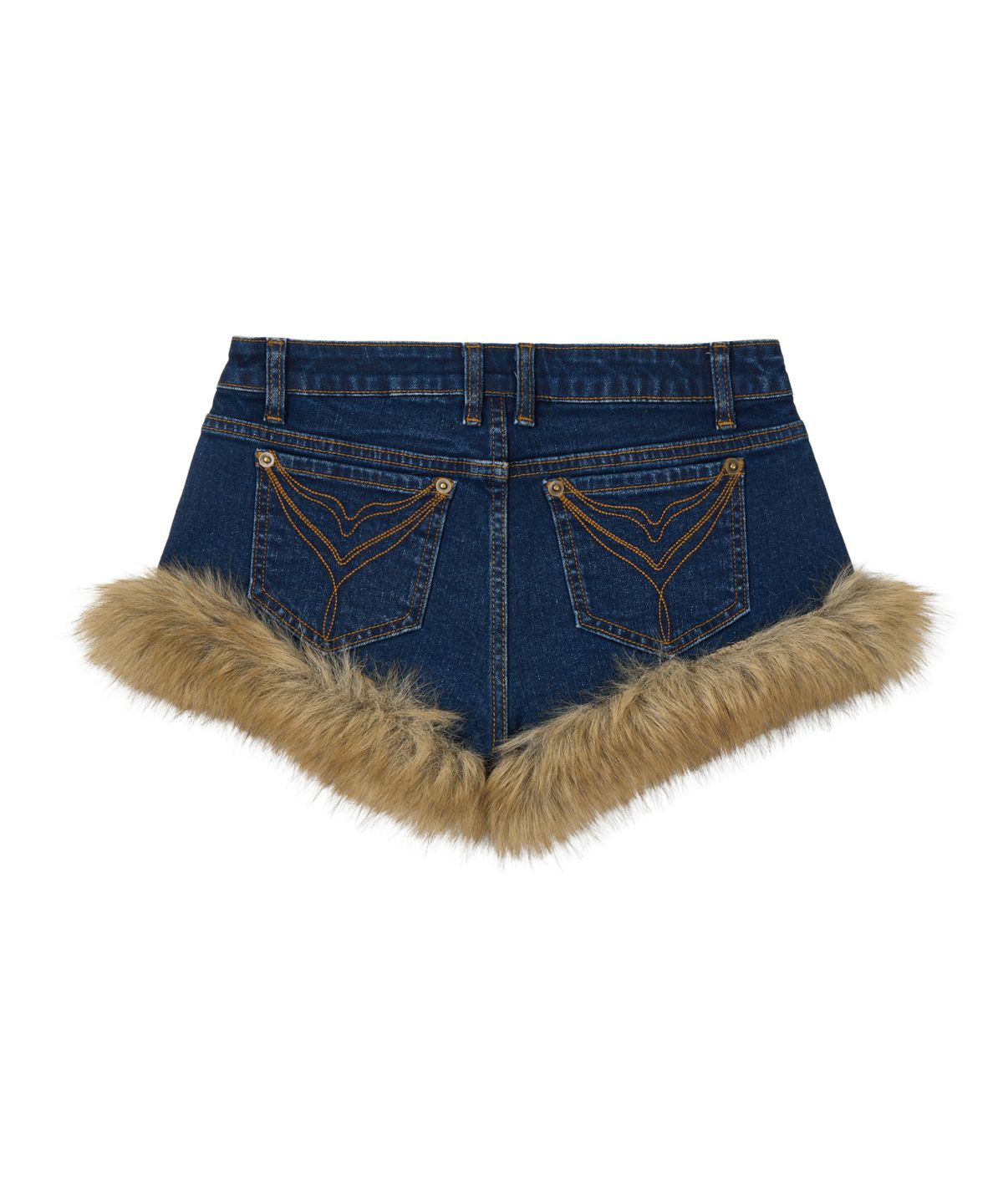 길라아카이브(GILAARCHIVE) FUR DENIM SHORTS_BLUE