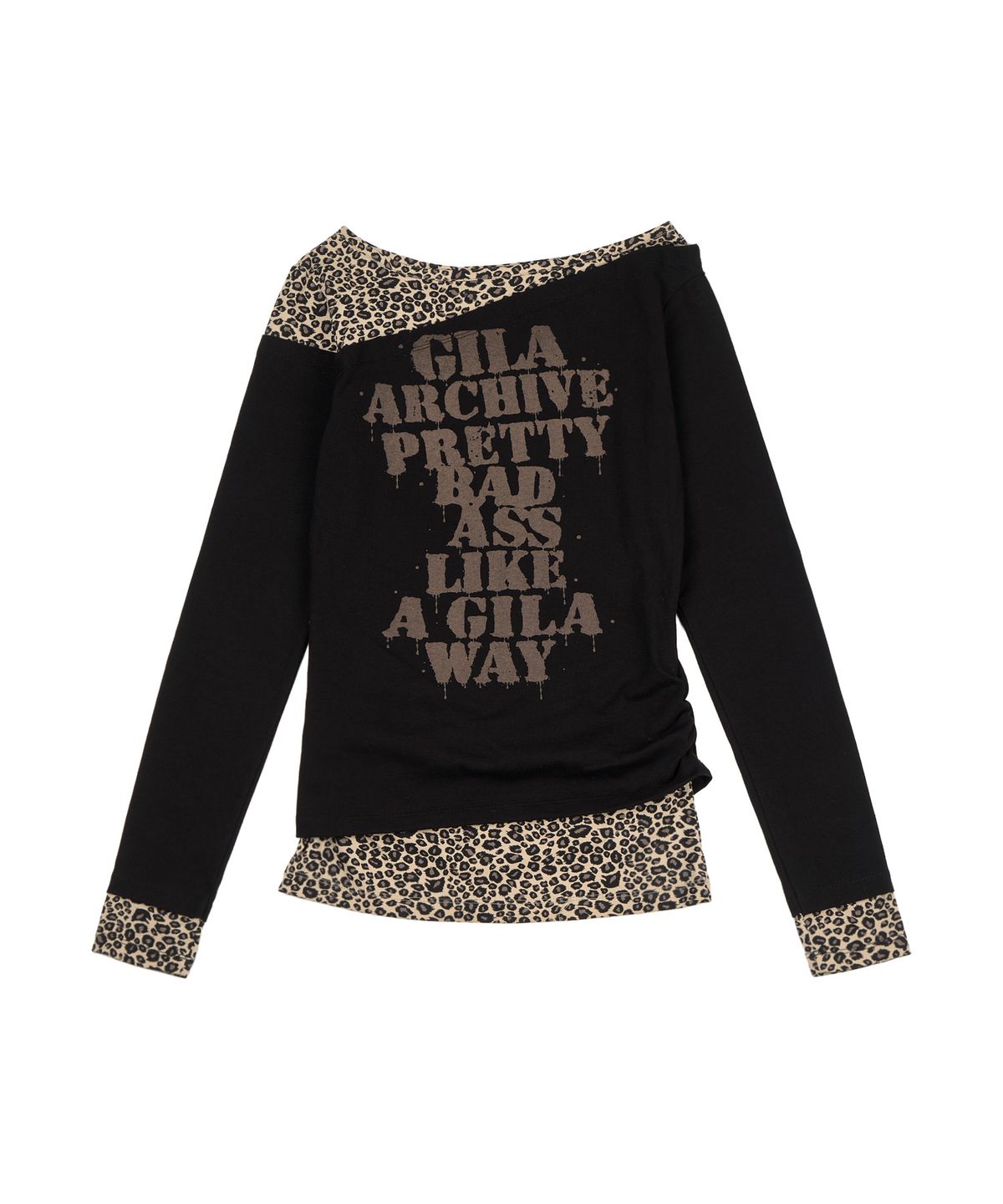 길라아카이브(GILAARCHIVE) LEOPARD LAYERED P.B.A LONG SLEEVE_BLACK