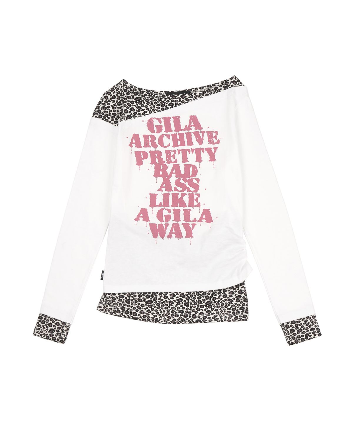 길라아카이브(GILAARCHIVE) LEOPARD LAYERED P.B.A LONG SLEEVE_WHITE