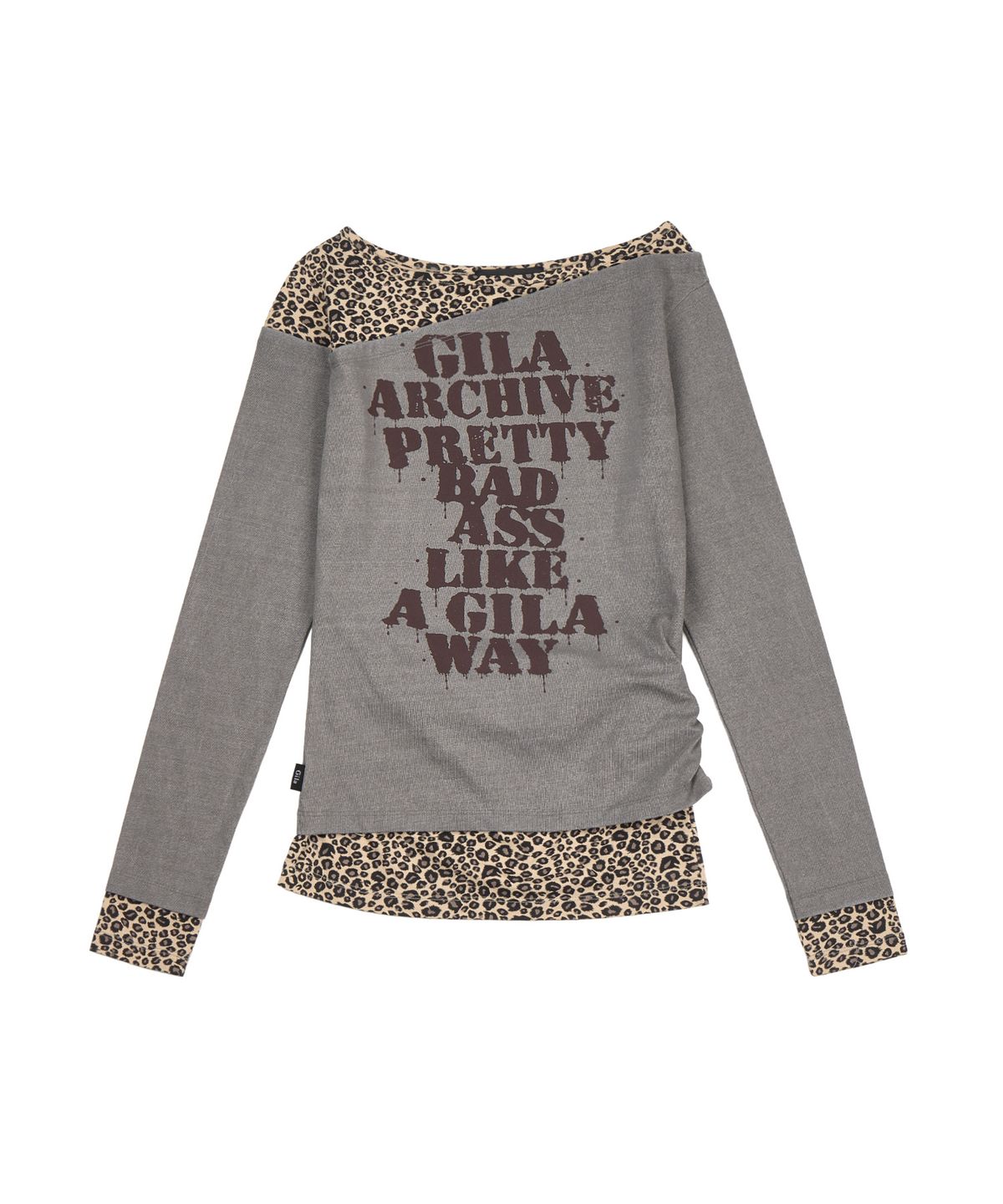 길라아카이브(GILAARCHIVE) LEOPARD LAYERED P.B.A LONG SLEEVE_GREY