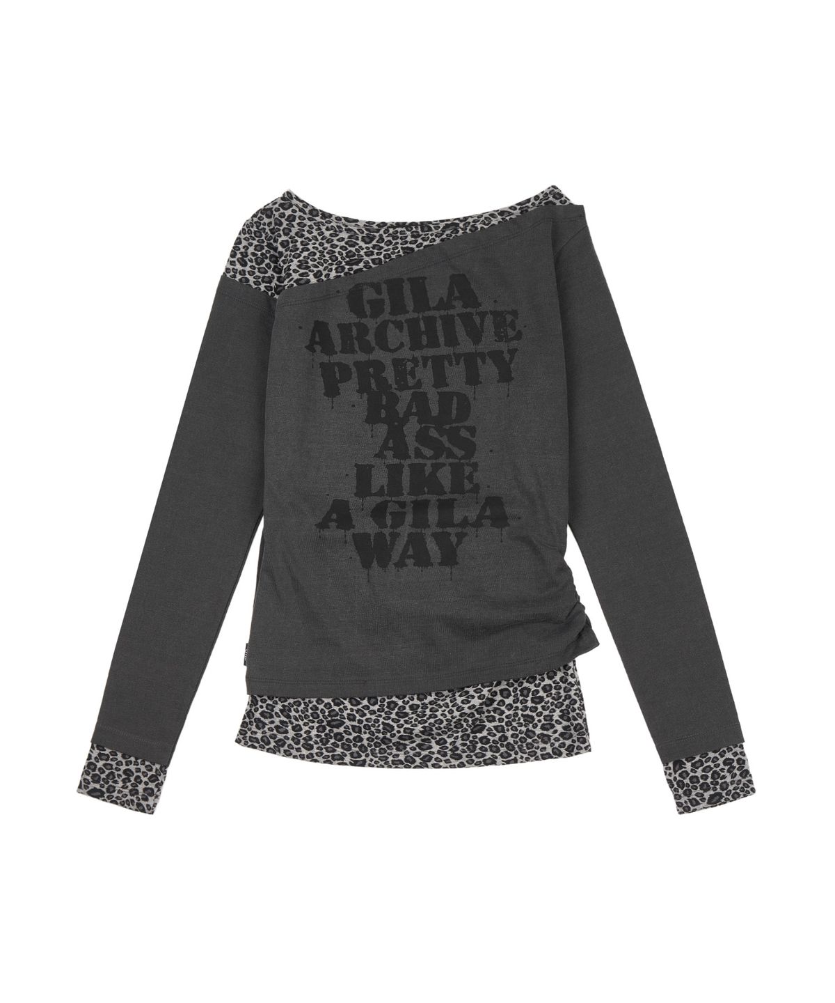 길라아카이브(GILAARCHIVE) LEOPARD LAYERED P.B.A LONG SLEEVE_CHARCOAL