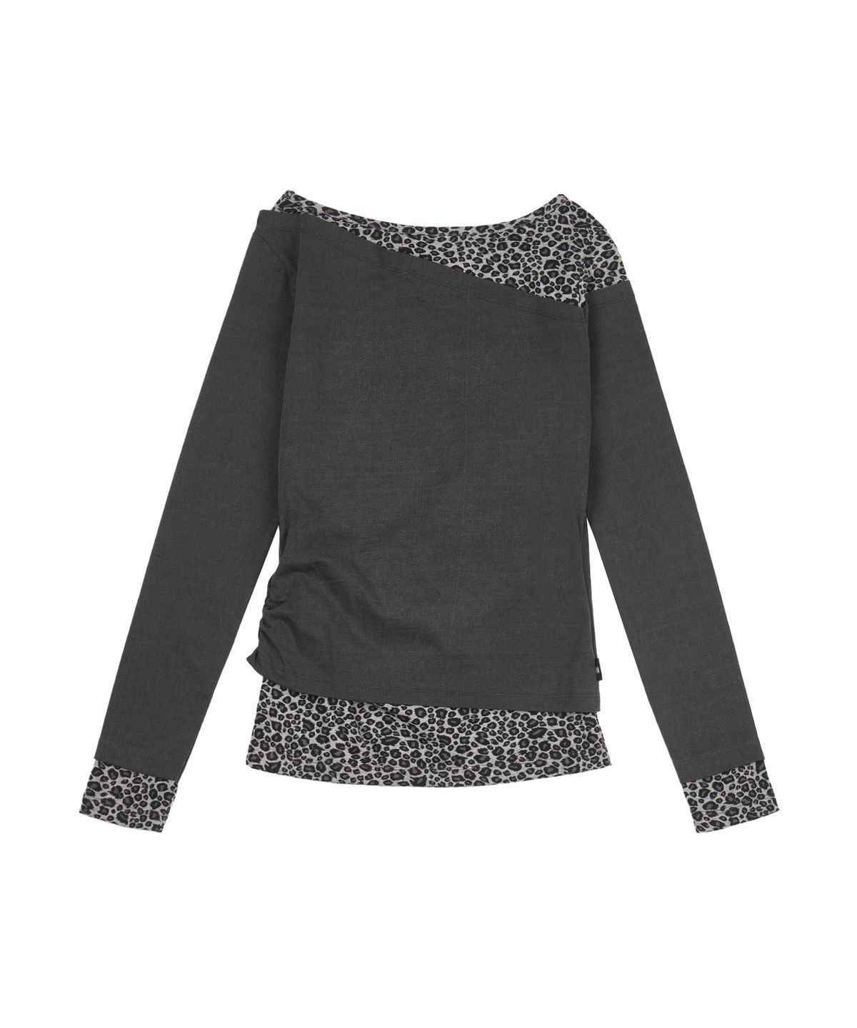 길라아카이브(GILAARCHIVE) LEOPARD LAYERED P.B.A LONG SLEEVE_CHARCOAL