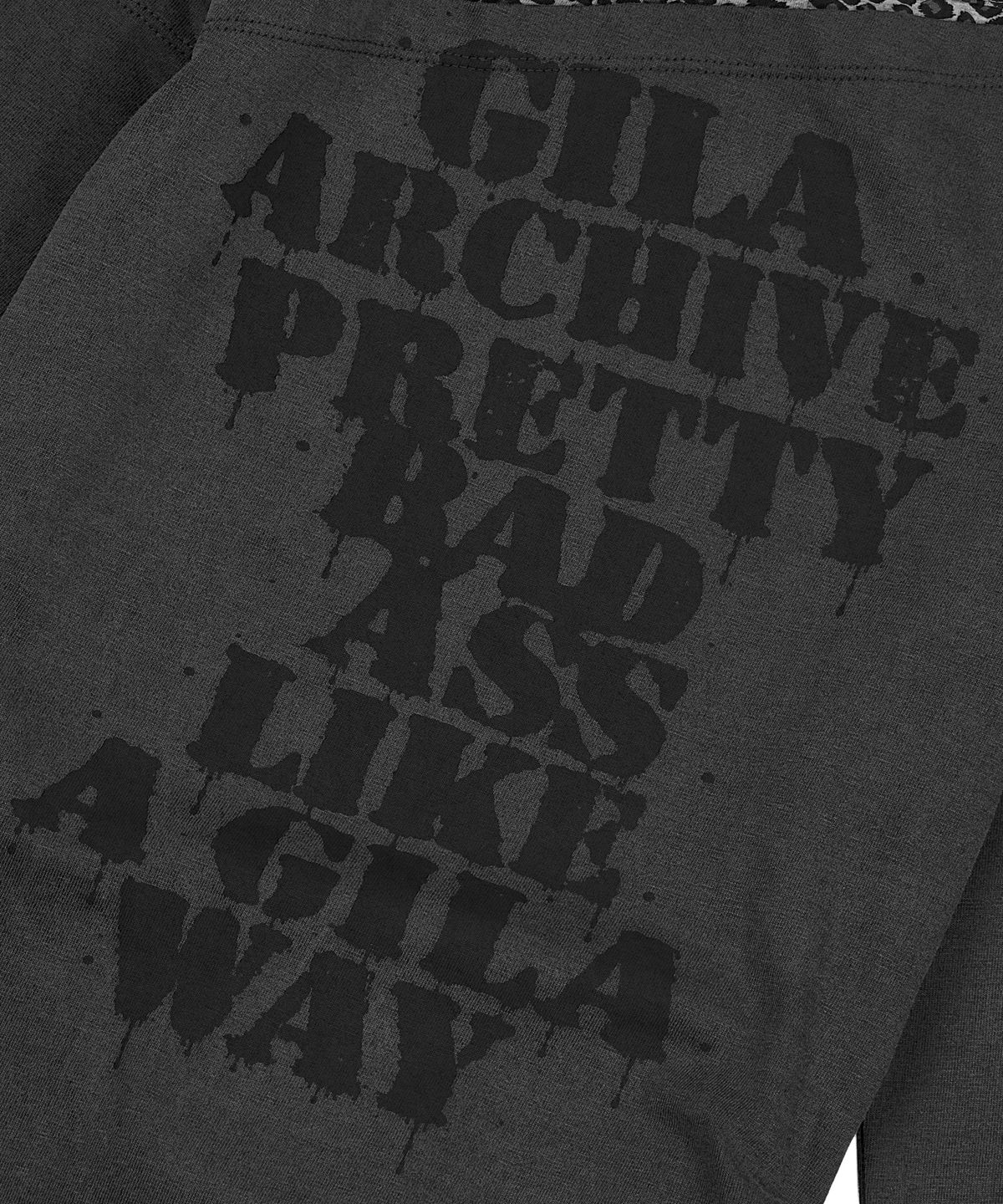 길라아카이브(GILAARCHIVE) LEOPARD LAYERED P.B.A LONG SLEEVE_CHARCOAL