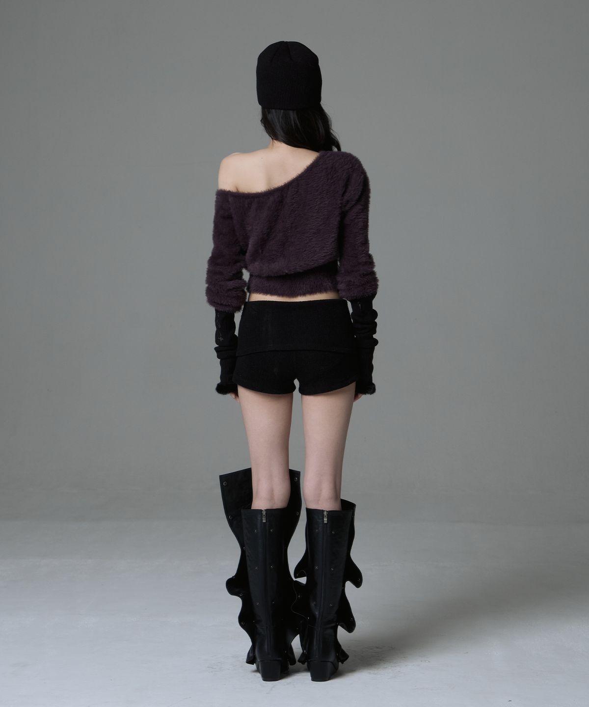 길라아카이브(GILAARCHIVE) MIRROR LOGO MOHAIR KNIT_PURPLE