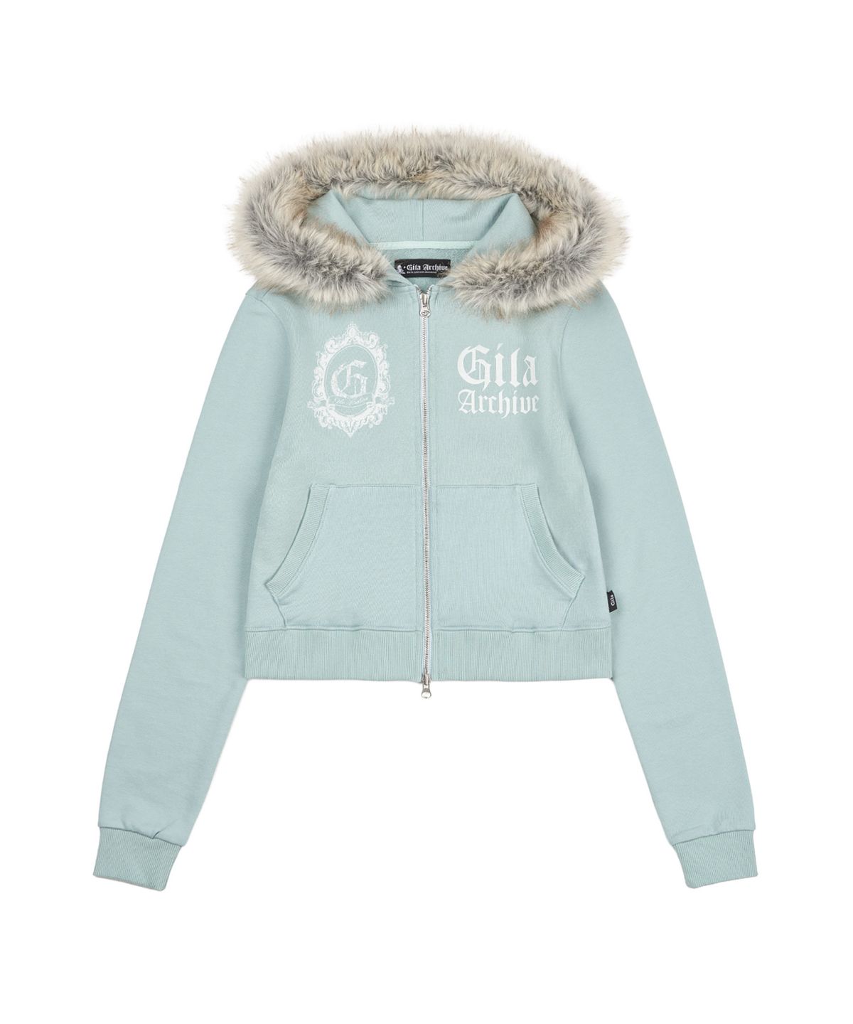 길라아카이브(GILAARCHIVE) FUR SYMBOL LOGO HOOD ZIP-UP_MINT