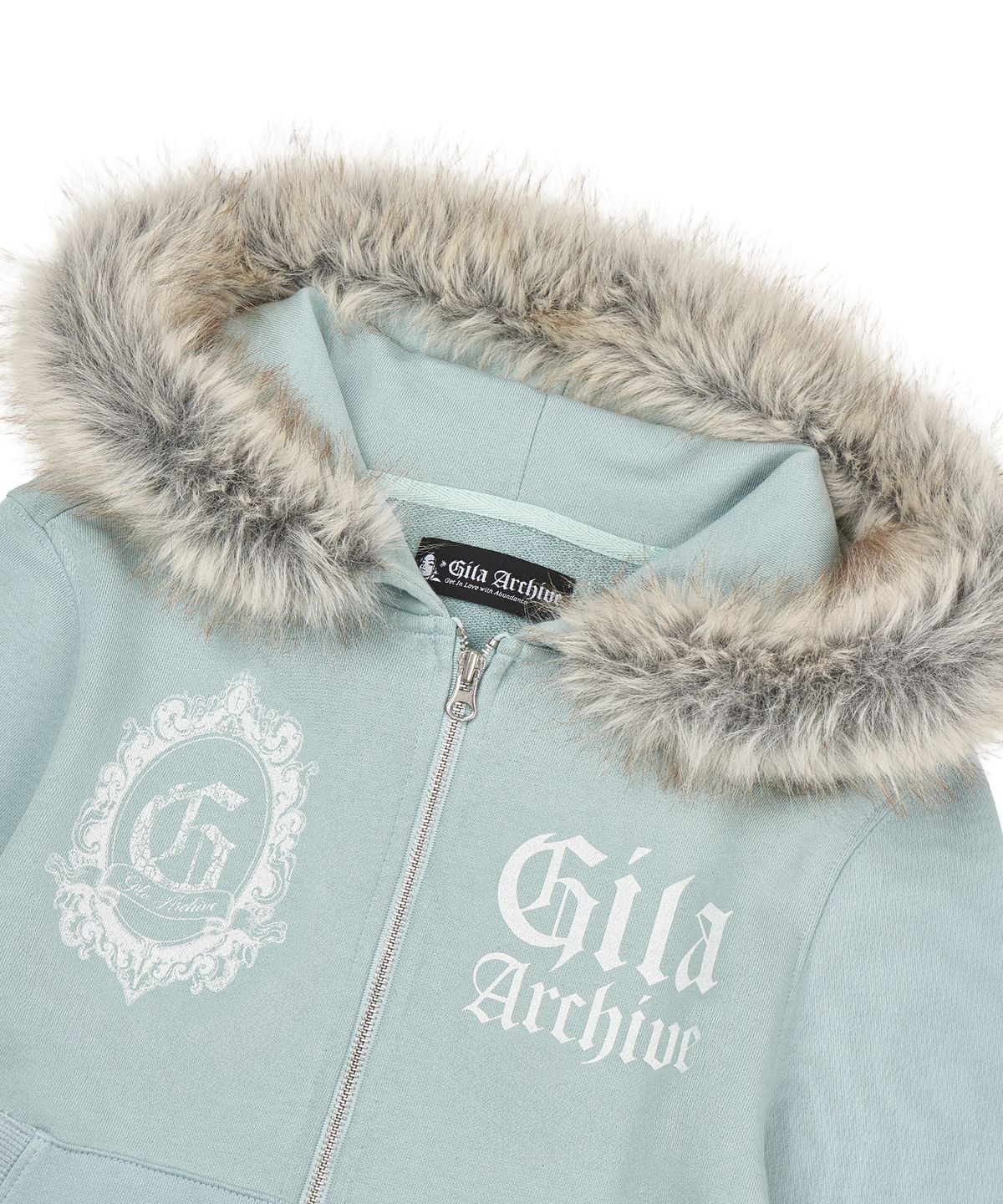 길라아카이브(GILAARCHIVE) FUR SYMBOL LOGO HOOD ZIP-UP_MINT