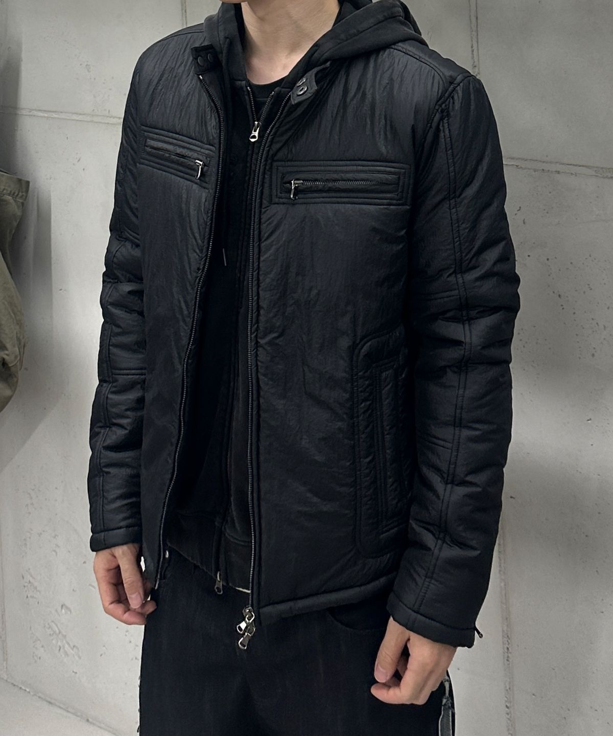 기철(KICHUL) Forge Biker Padded Jacket (Black)