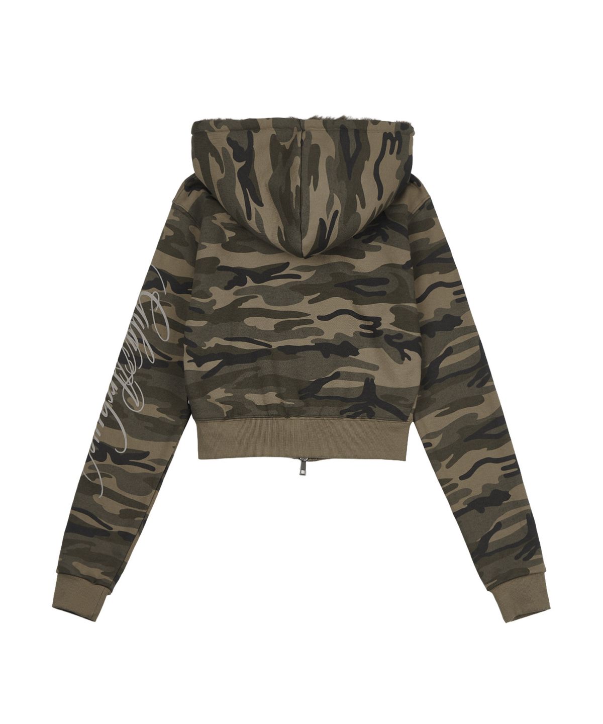 길라아카이브(GILAARCHIVE) SIDE LETTERING LOGO FUR HOOD ZIP-UP_CAMO