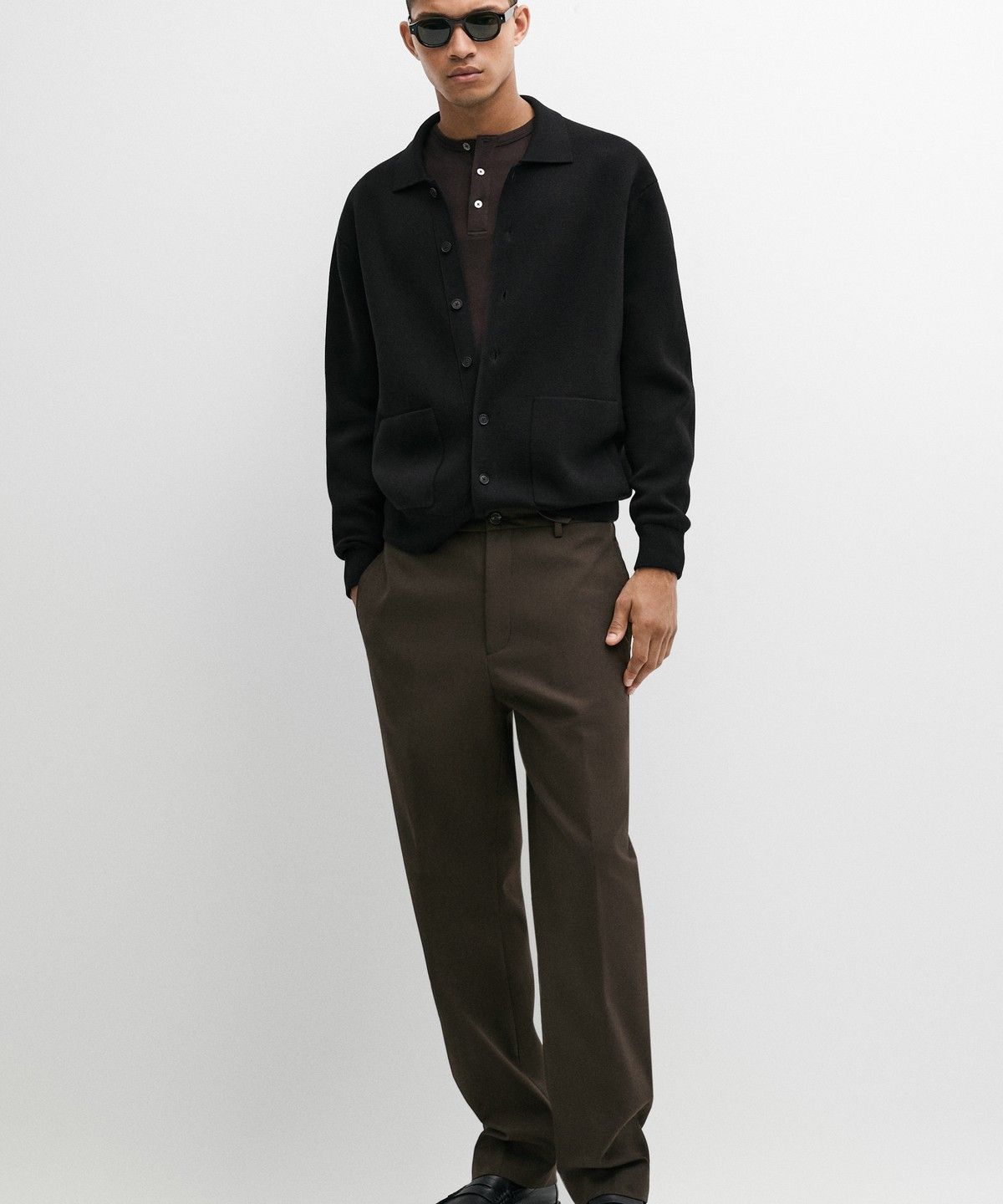 마시모두띠(MASSIMO DUTTI) 100% 코튼 폴로넥 니트 가디건