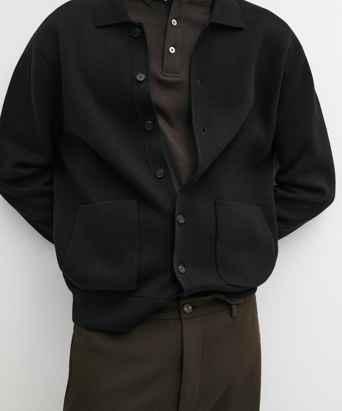 마시모두띠(MASSIMO DUTTI) 100% 코튼 폴로넥 니트 가디건