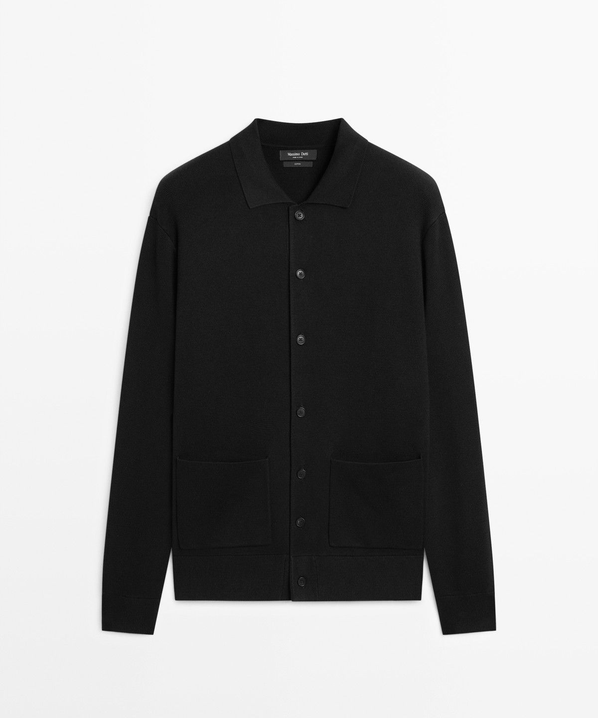 마시모두띠(MASSIMO DUTTI) 100% 코튼 폴로넥 니트 가디건