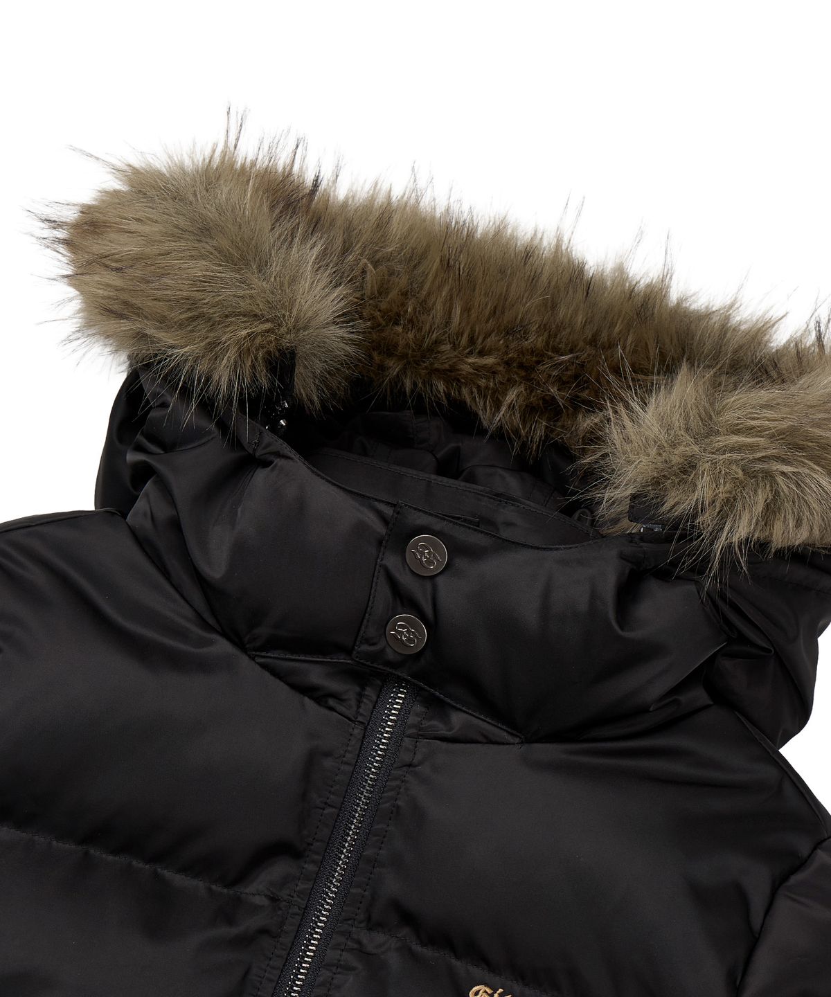 길라아카이브(GILAARCHIVE) FUR HOOD LIGHT PADDED JACKET_BLACK