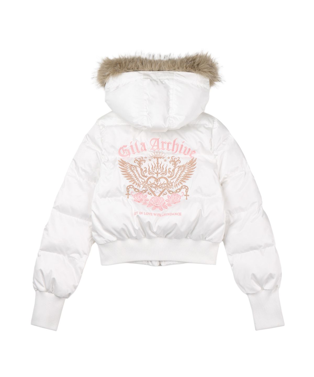 길라아카이브(GILAARCHIVE) FUR HOOD LIGHT PADDED JACKET_WHITE