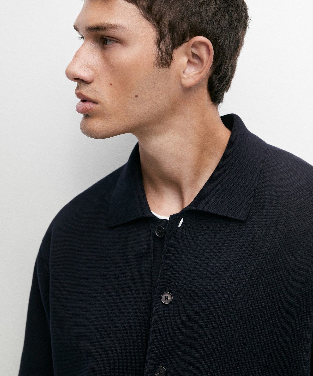 마시모두띠(MASSIMO DUTTI) 100% 코튼 폴로넥 니트 가디건