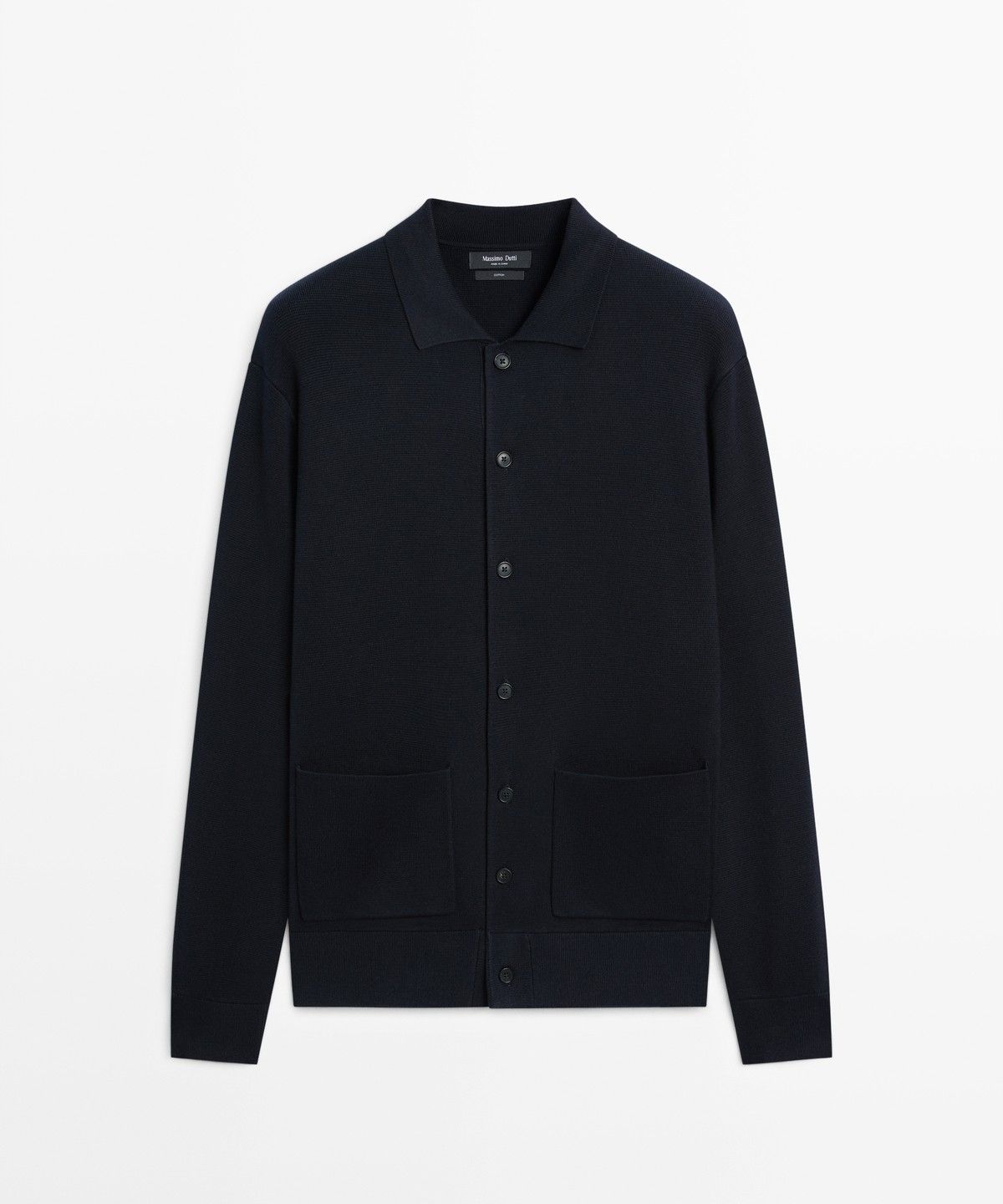 마시모두띠(MASSIMO DUTTI) 100% 코튼 폴로넥 니트 가디건