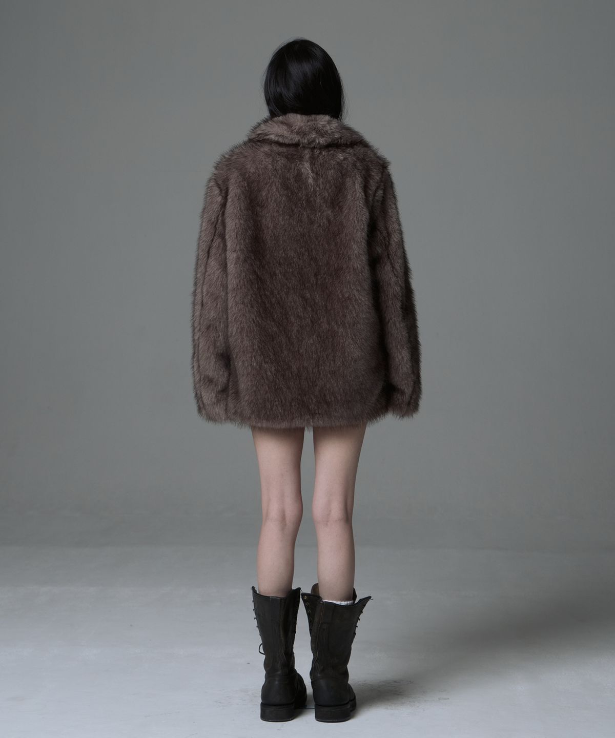 길라아카이브(GILAARCHIVE) NAPOLEON FUR JACKET_GREY