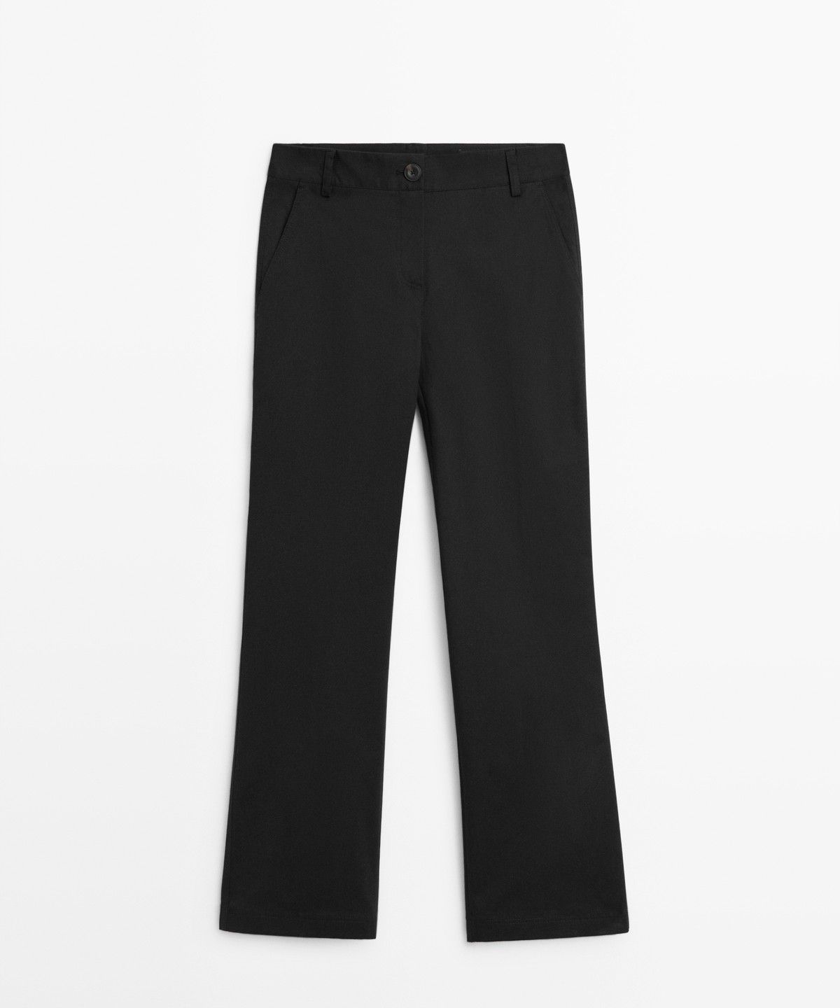 마시모두띠(MASSIMO DUTTI) 코튼 혼방 킥 플레어 팬츠