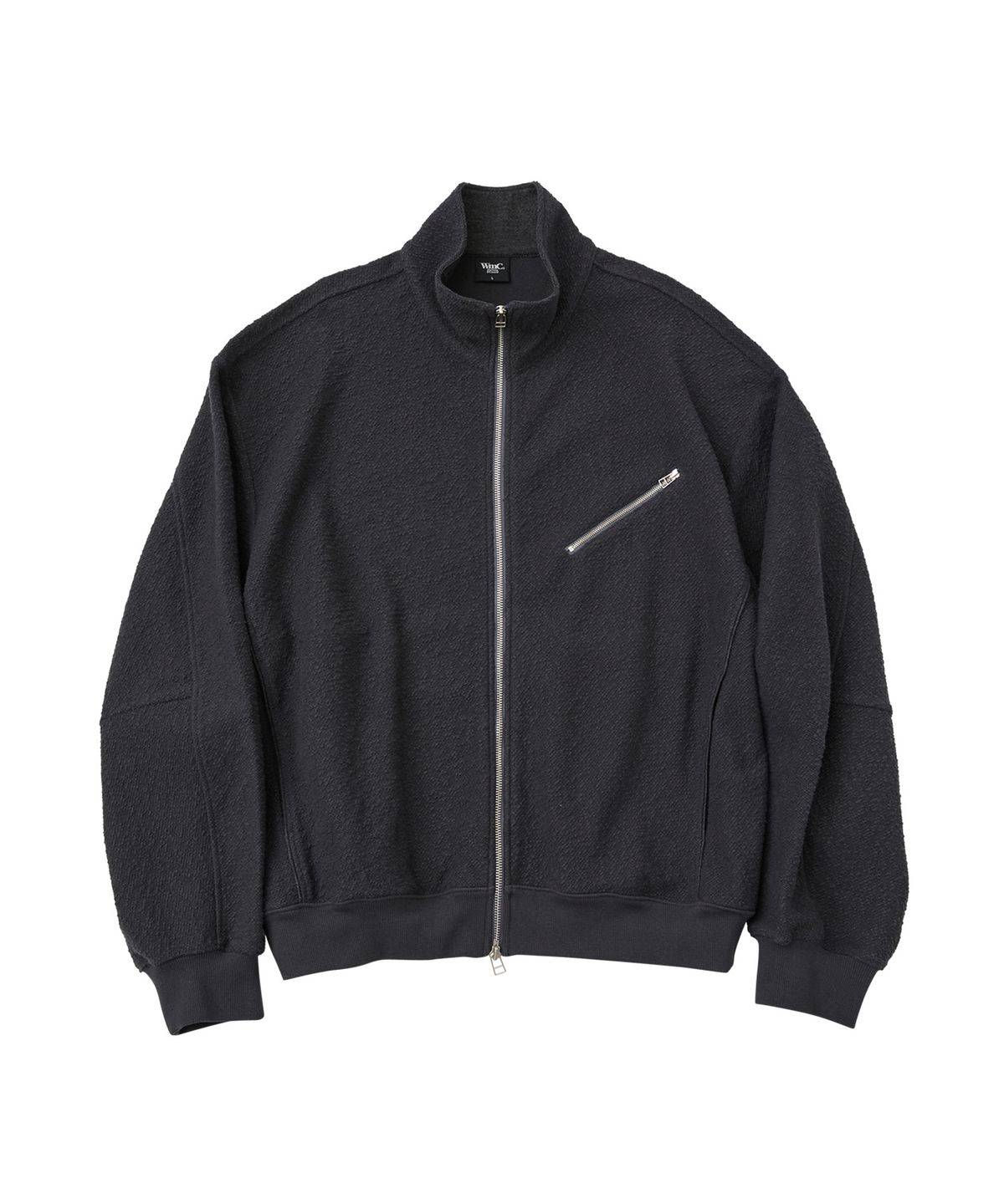 더블유엠씨(WMC) 텍스쳐 스텐넥 집업_CHARCOAL GREY