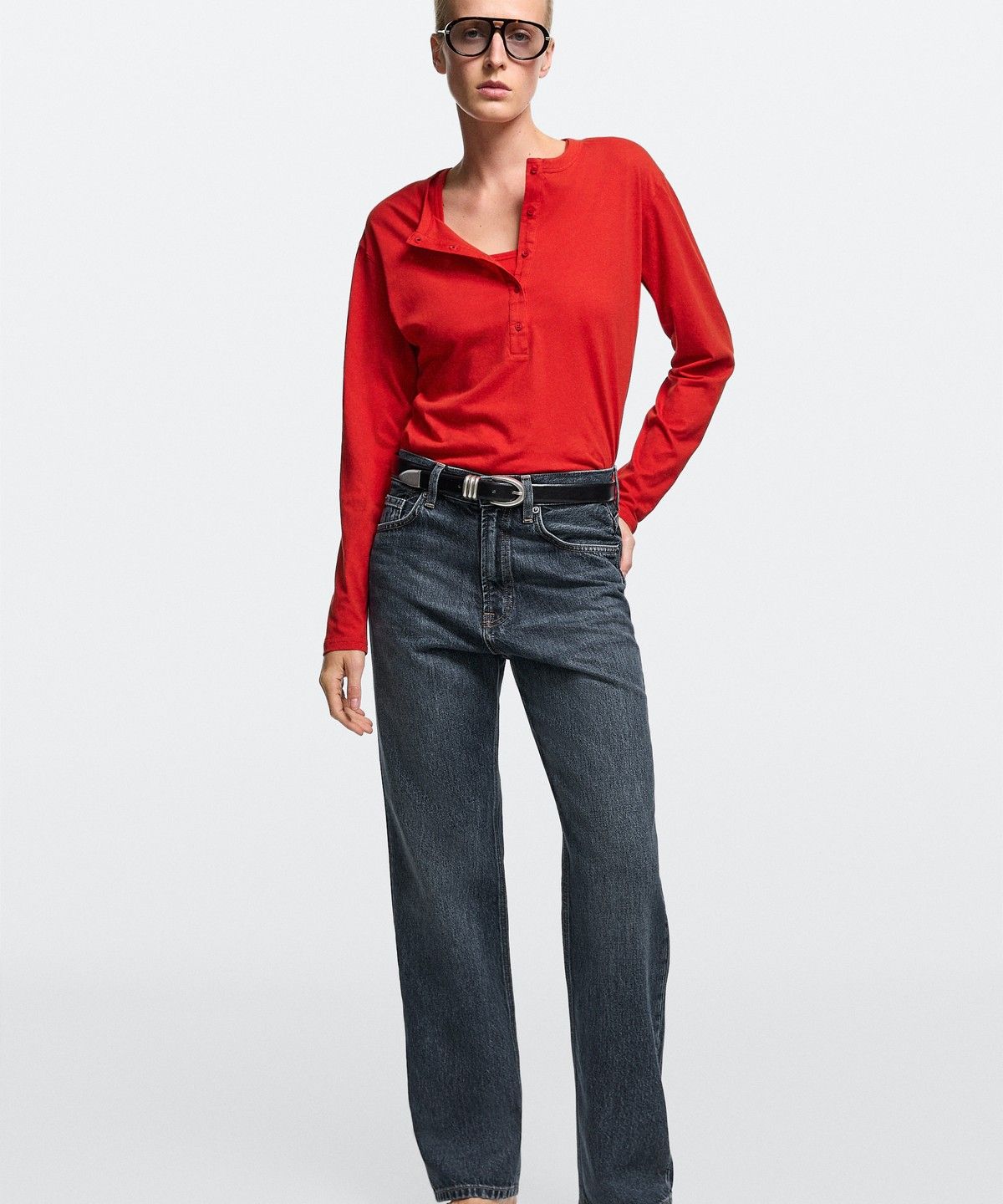 마시모두띠(MASSIMO DUTTI) 하이라이즈 스트레이트 핏 진