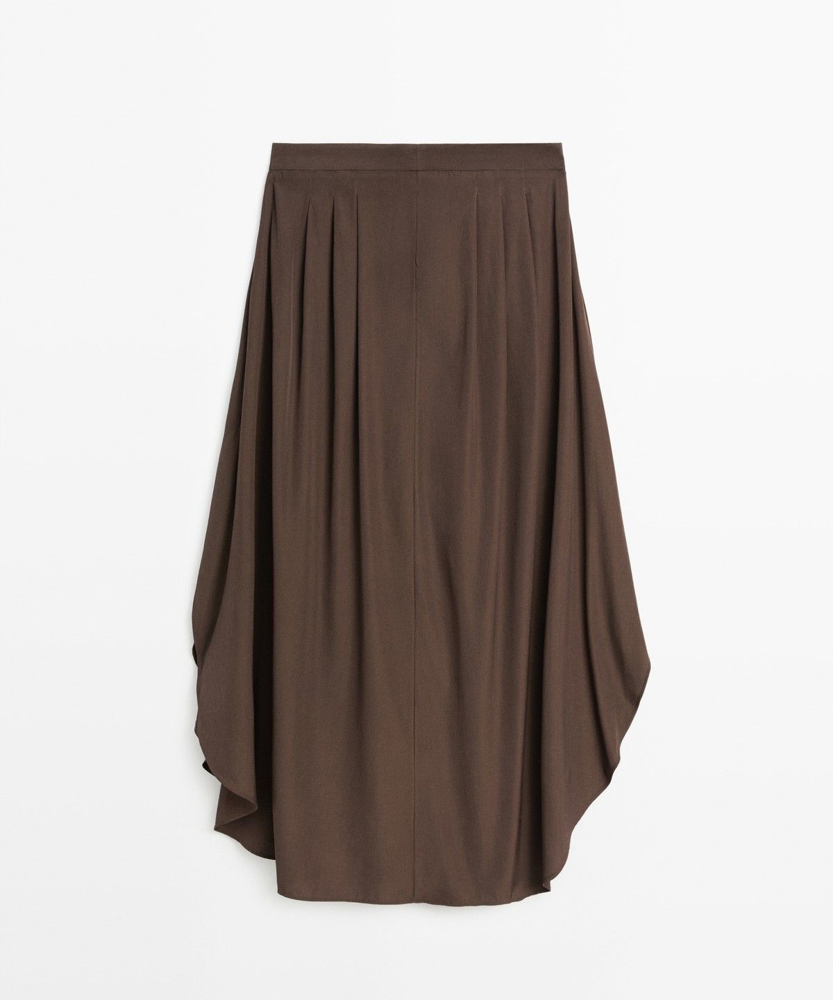 마시모두띠(MASSIMO DUTTI) 플리츠 디테일 플루이드 미디 스커트