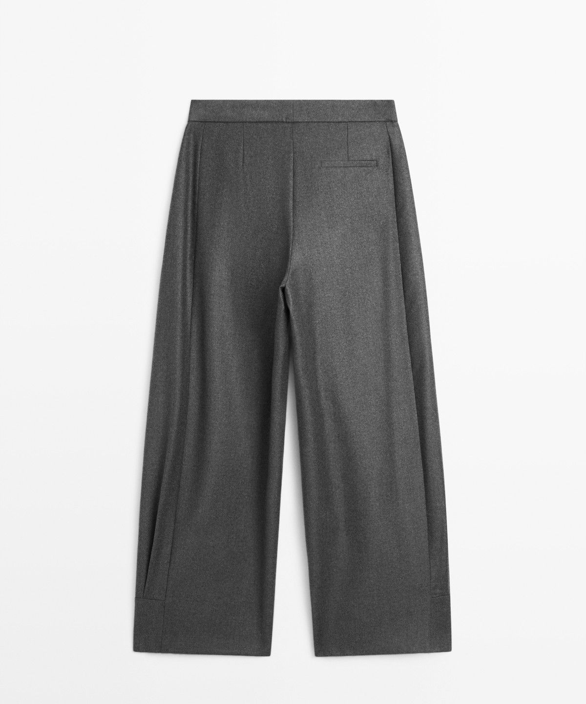 마시모두띠(MASSIMO DUTTI) 100% 울 헴라인 버튼 디테일 팬츠