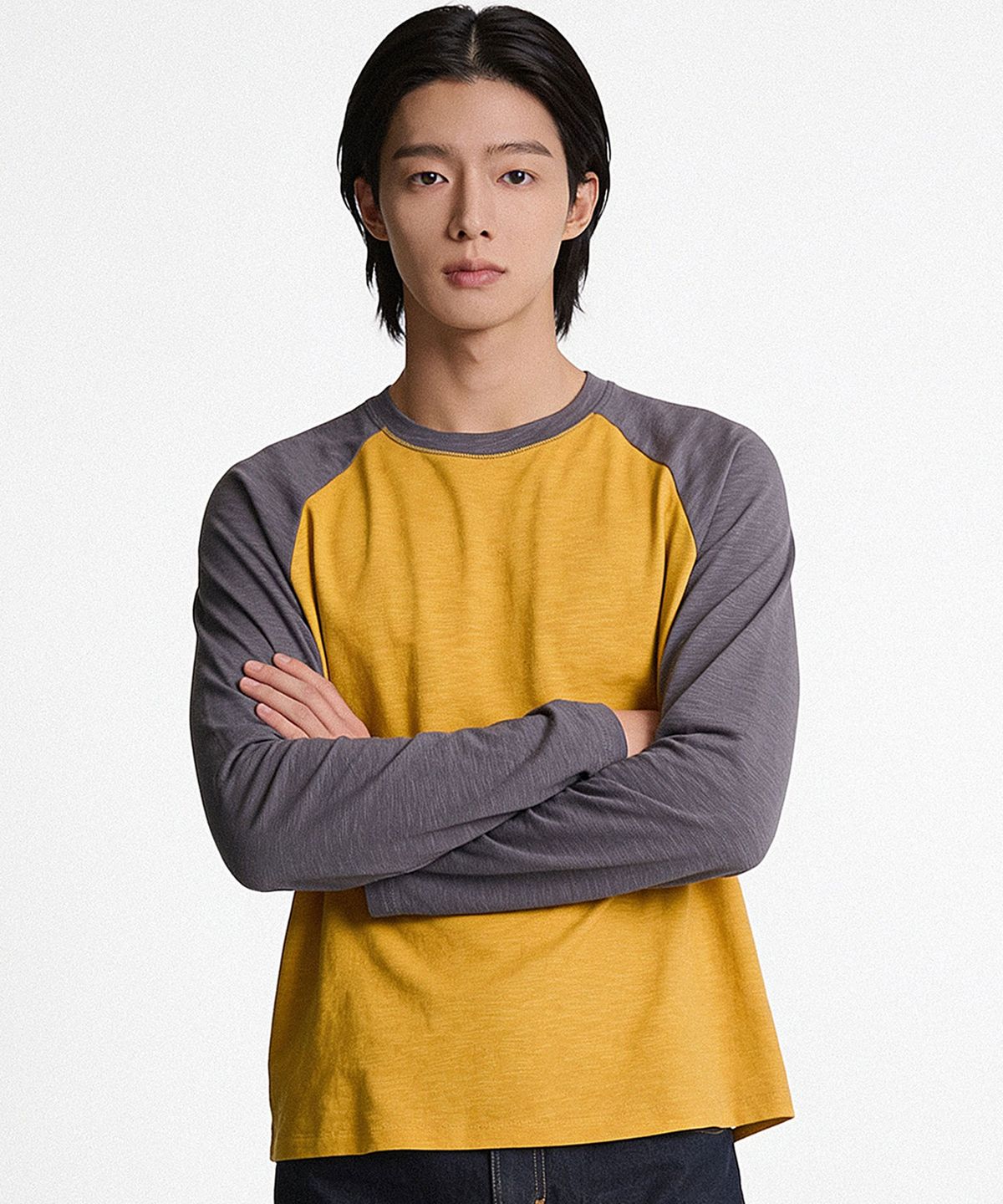 더스토리(THESTORI) 포엣 래글런 티 (블루)