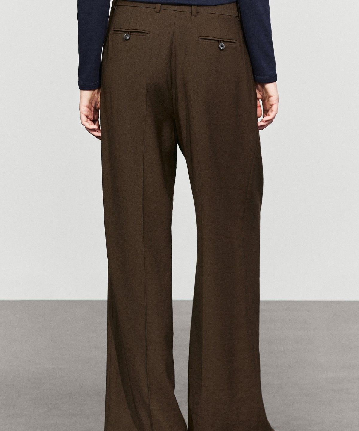 마시모두띠(MASSIMO DUTTI) 플리츠 디테일 와이드 팬츠