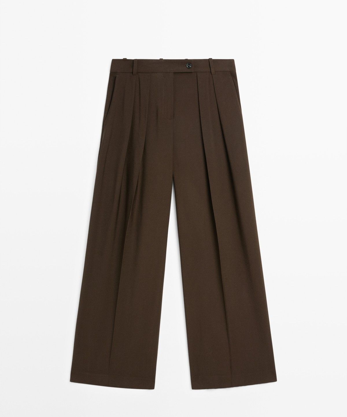 마시모두띠(MASSIMO DUTTI) 플리츠 디테일 와이드 팬츠