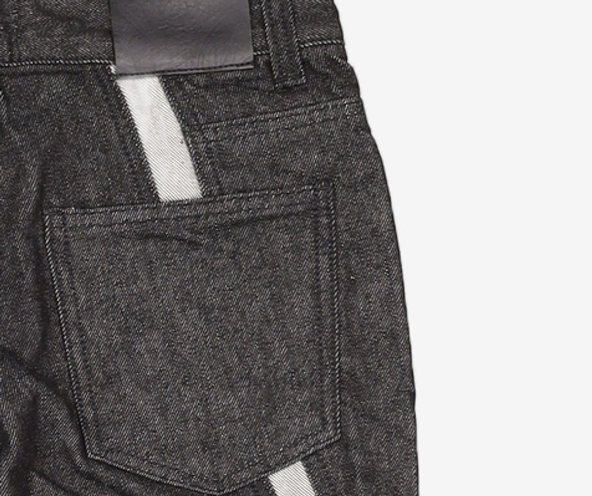 애드오프(ADDOFF) WAVE CURL LINE WIDE DENIM PANTS BLACK 46