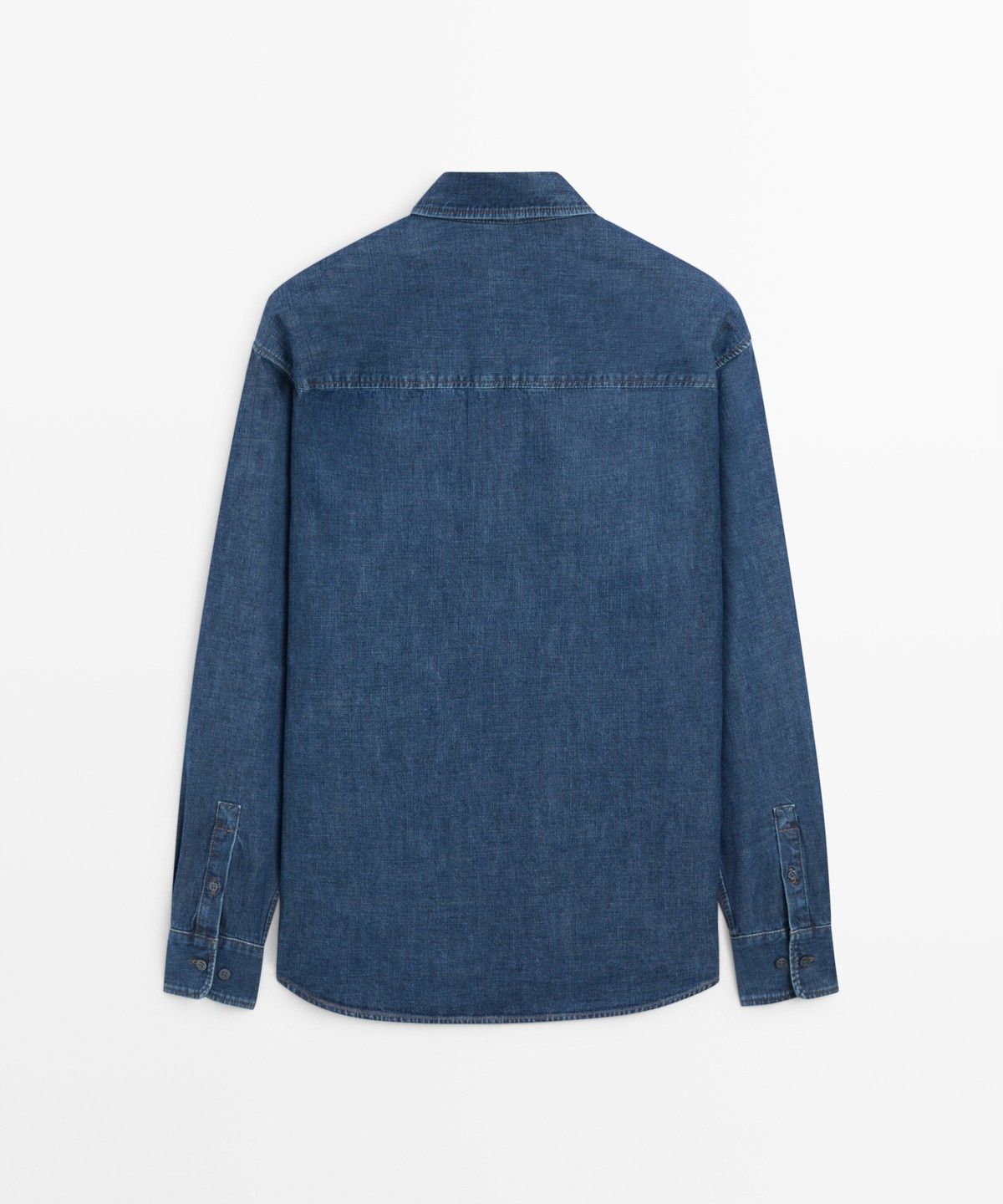마시모두띠(MASSIMO DUTTI) 100% 코튼 레귤러 핏 데님 셔츠