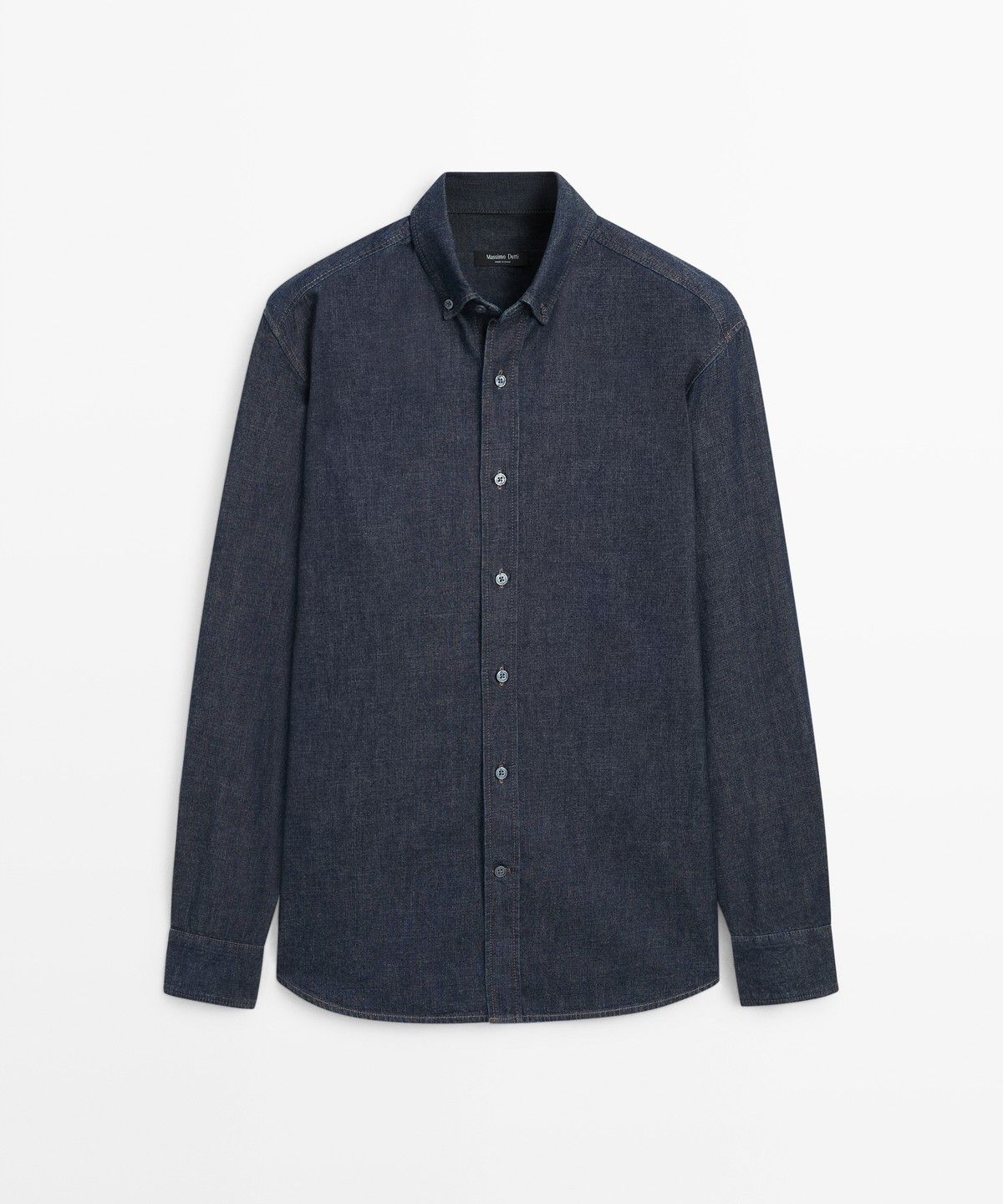 마시모두띠(MASSIMO DUTTI) 100% 코튼 레귤러 핏 데님 셔츠