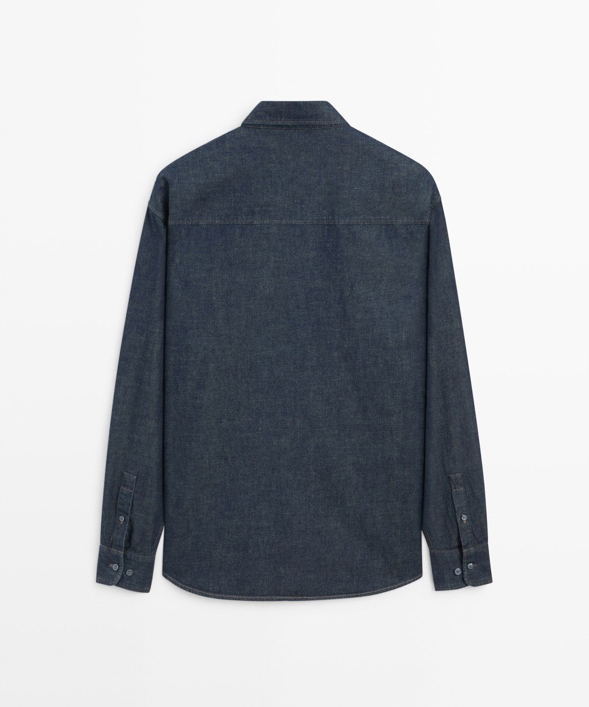 마시모두띠(MASSIMO DUTTI) 100% 코튼 레귤러 핏 데님 셔츠