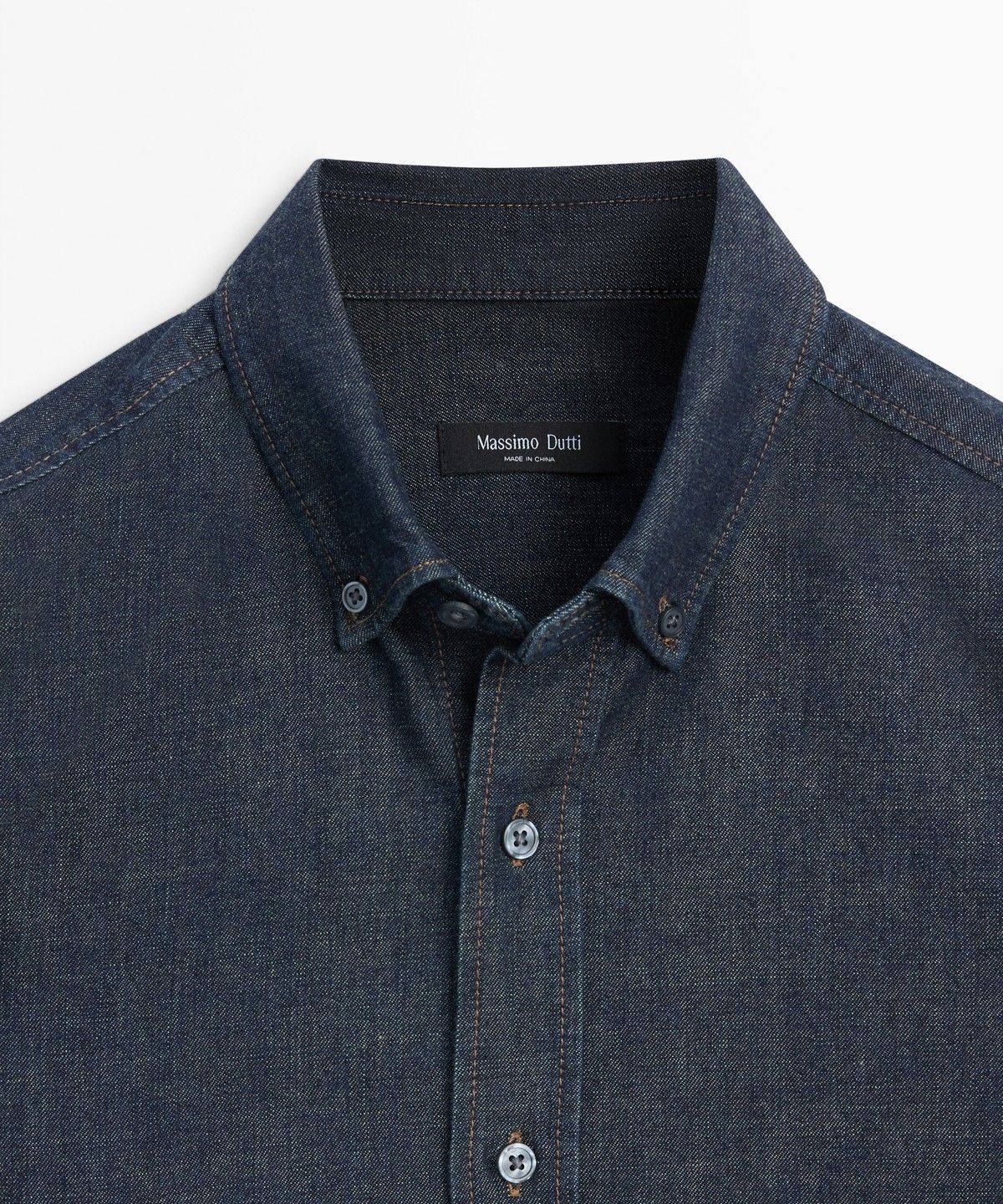 마시모두띠(MASSIMO DUTTI) 100% 코튼 레귤러 핏 데님 셔츠