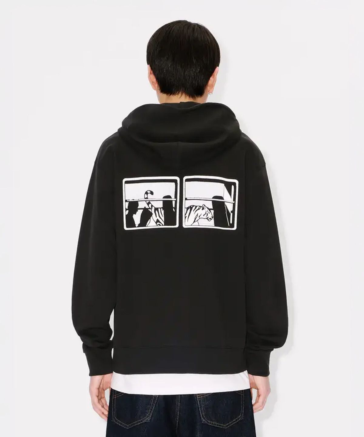 겐조(KENZO) 남성 시티 클래식 풀 집업 후디_K256AMWC01BKX