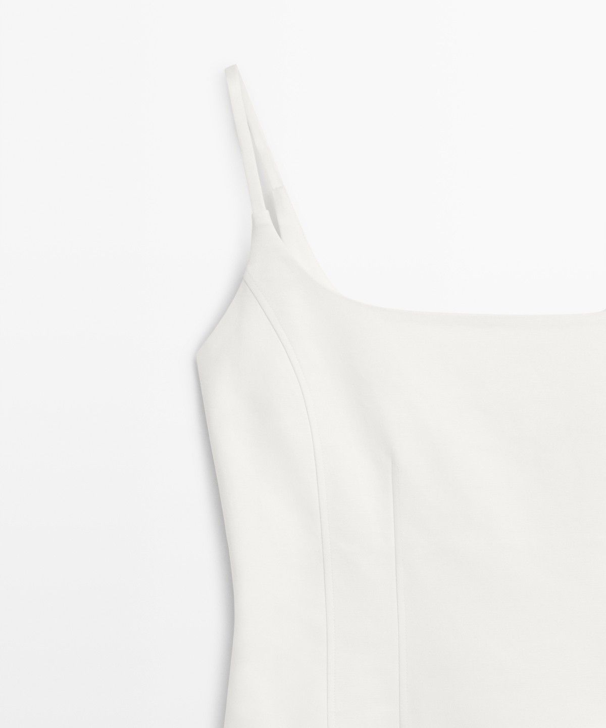 마시모두띠(MASSIMO DUTTI) 코튼 혼방 스트레치 미디 원피스